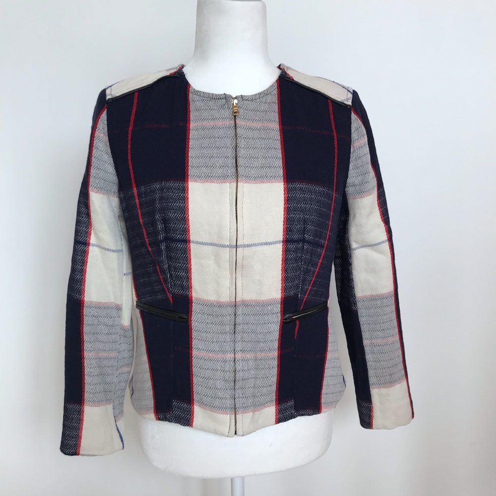 Merona plaid zip up blazer